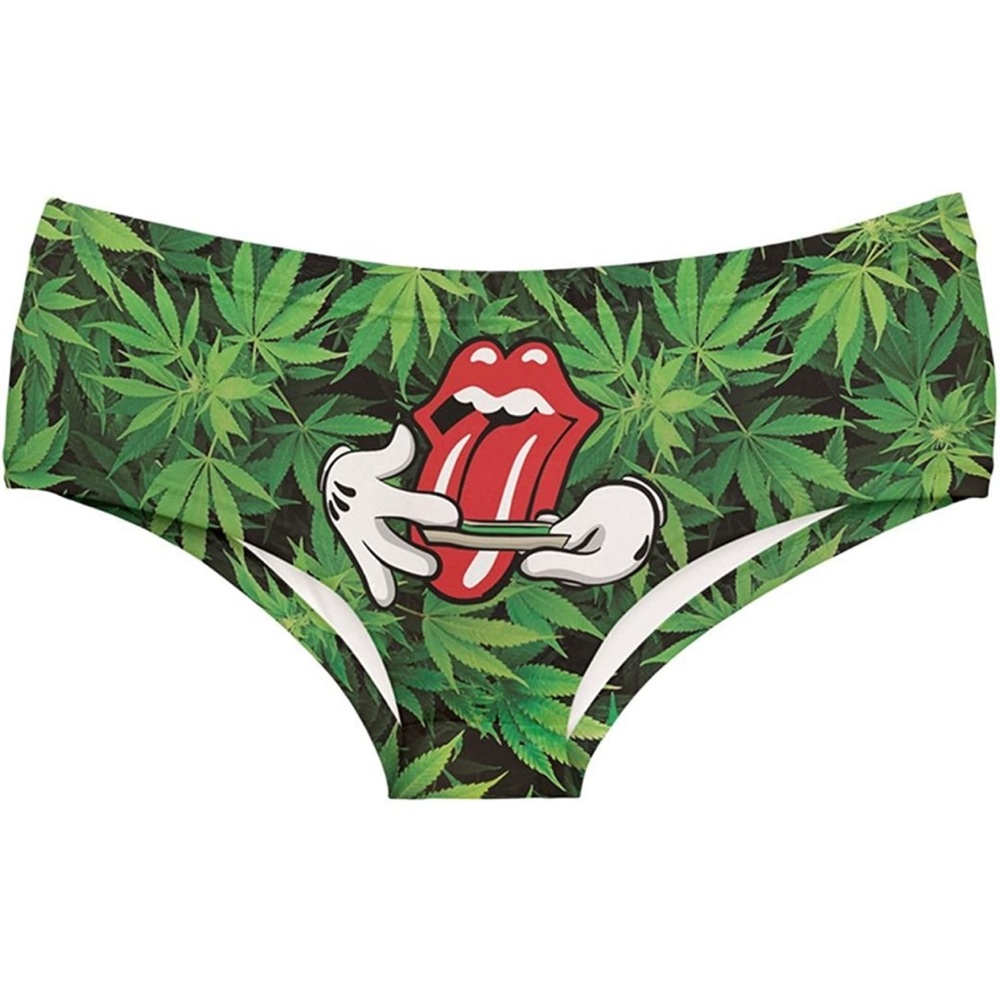 NEW! Roll Your Weed Design Green Print Panties Underwear